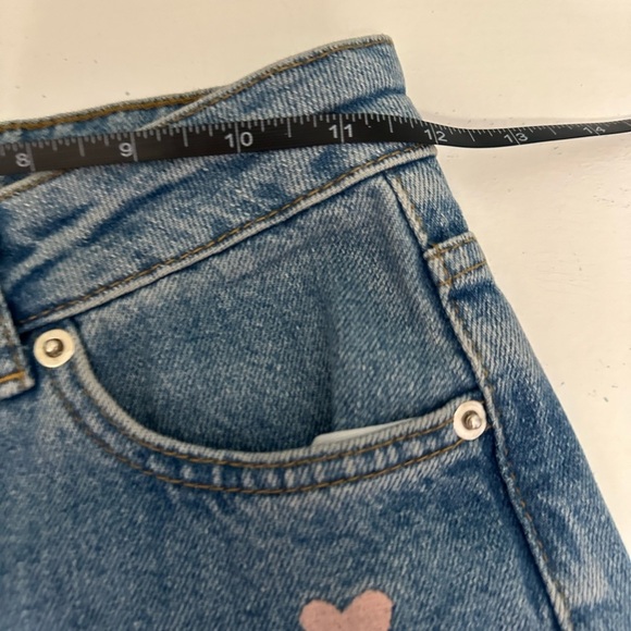 NWT Francesca's Women's Blue Jeans with Pink Heart Design size 24 - Picture 9 of 9